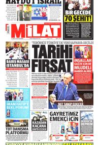 MİLAT Gazete Manşeti