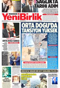 Yeni Birlik Gazetesi Gazete Manşeti