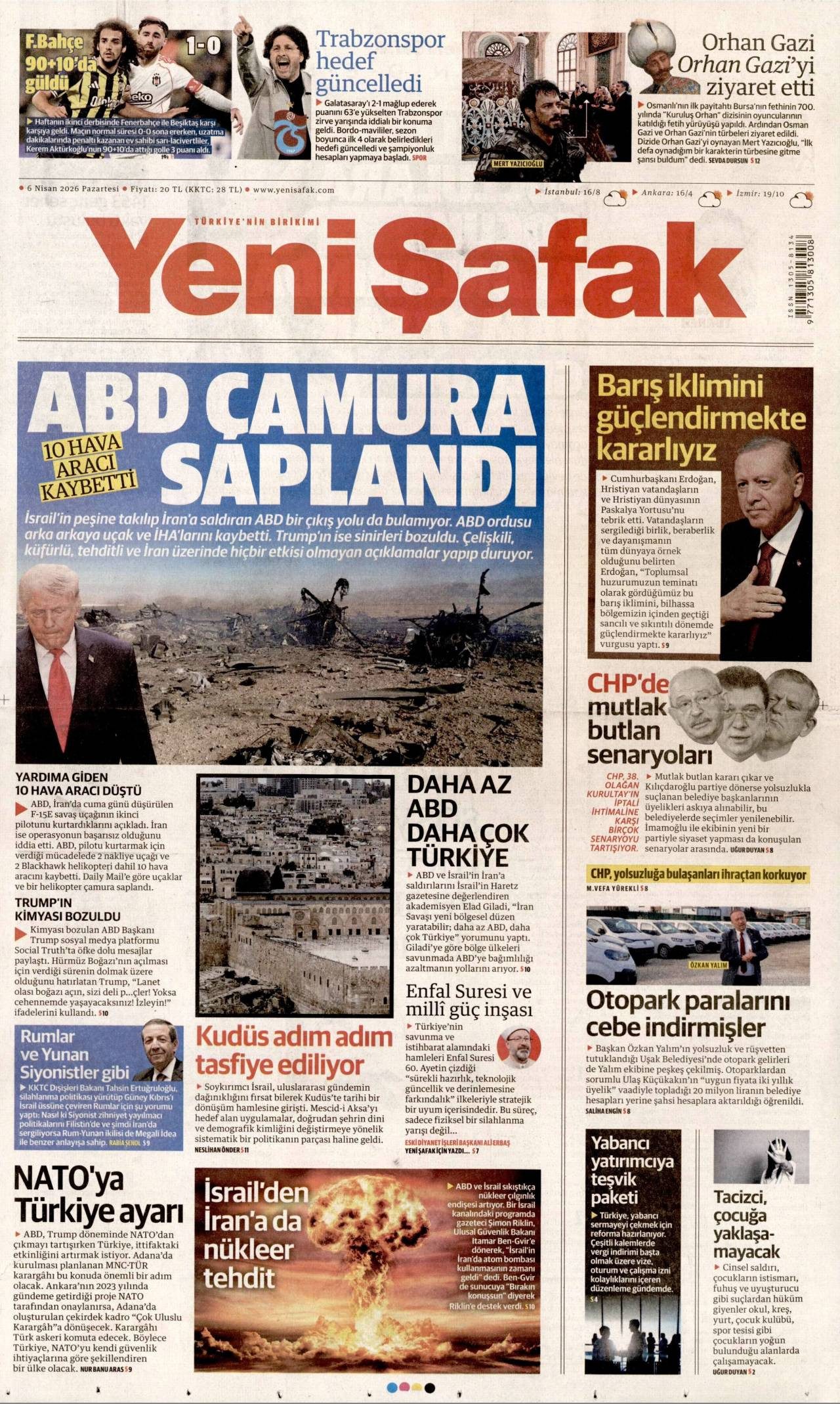 Yeni Şafak Gazetesi Gazete Manşeti