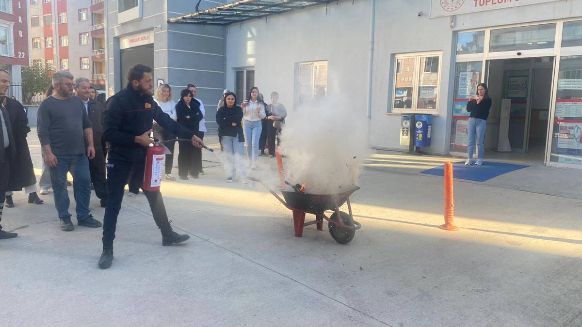 Yangın tatbikatı gerçeği aratmadı