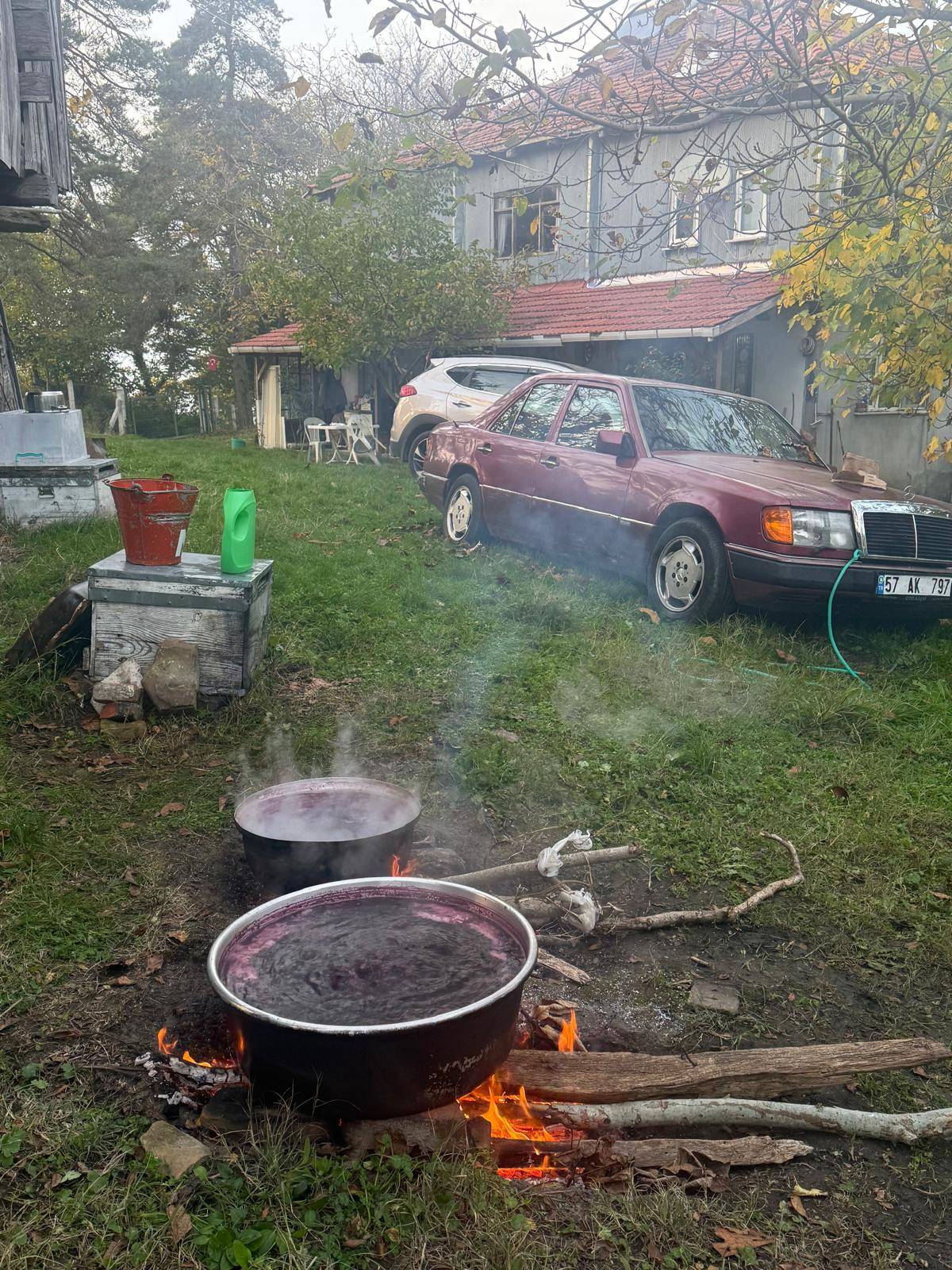 Sinop köylerinde kazanlar kaynıyor: Kışlık pekmez mesaisi başladı