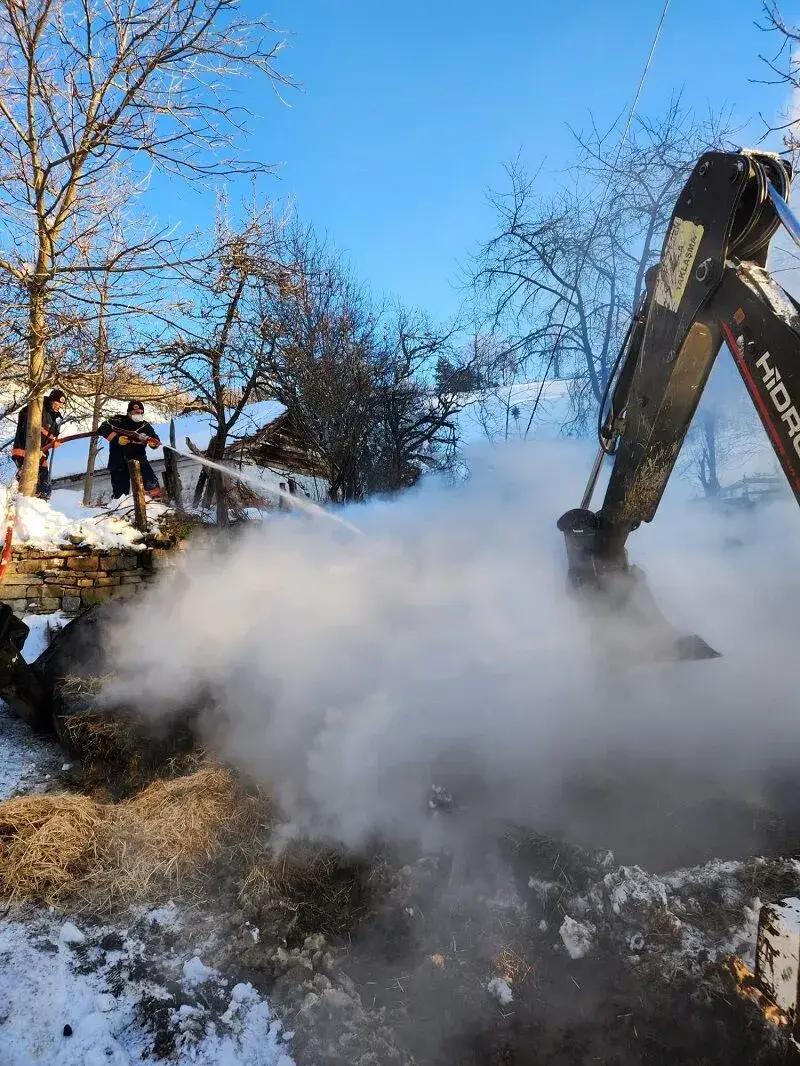 Sinop'ta ahır yangını faciası: 9 büyükbaş hayvan telef oldu