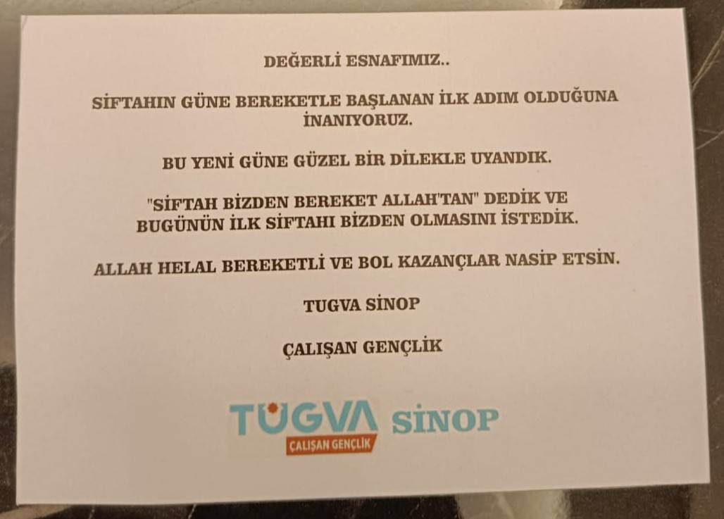 TÜGVA’lı gençlerden Sinop esnafına gönül köprüsü