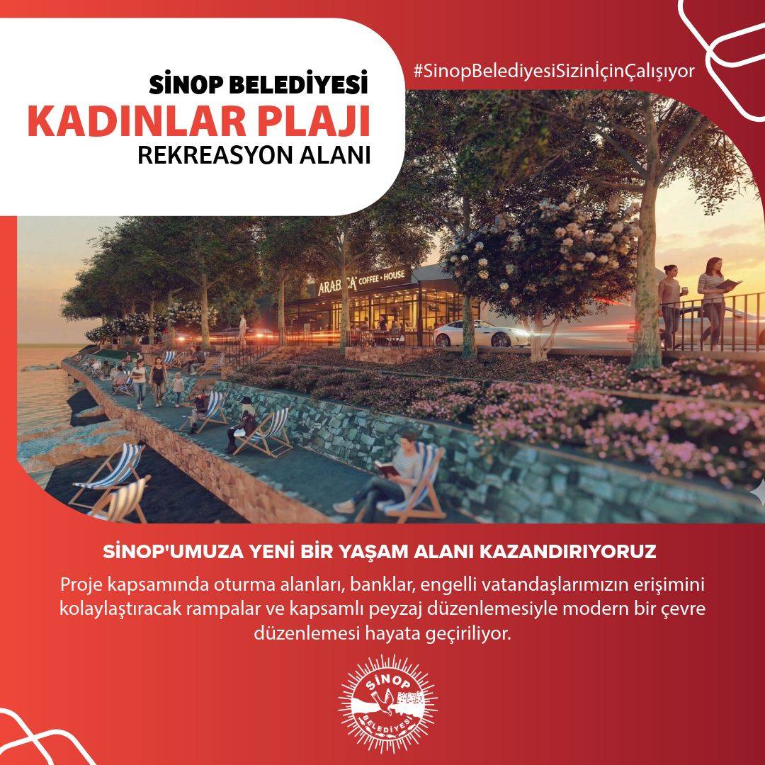 Sinop’ta dev rekreasyon hamlesi: Kadınlar plajı mevkii yenileniyor