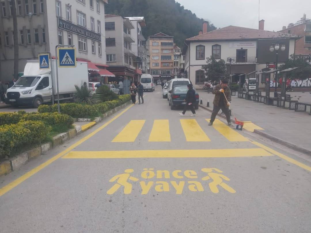 Silinen yaya geçitleri yeniden hayat buldu