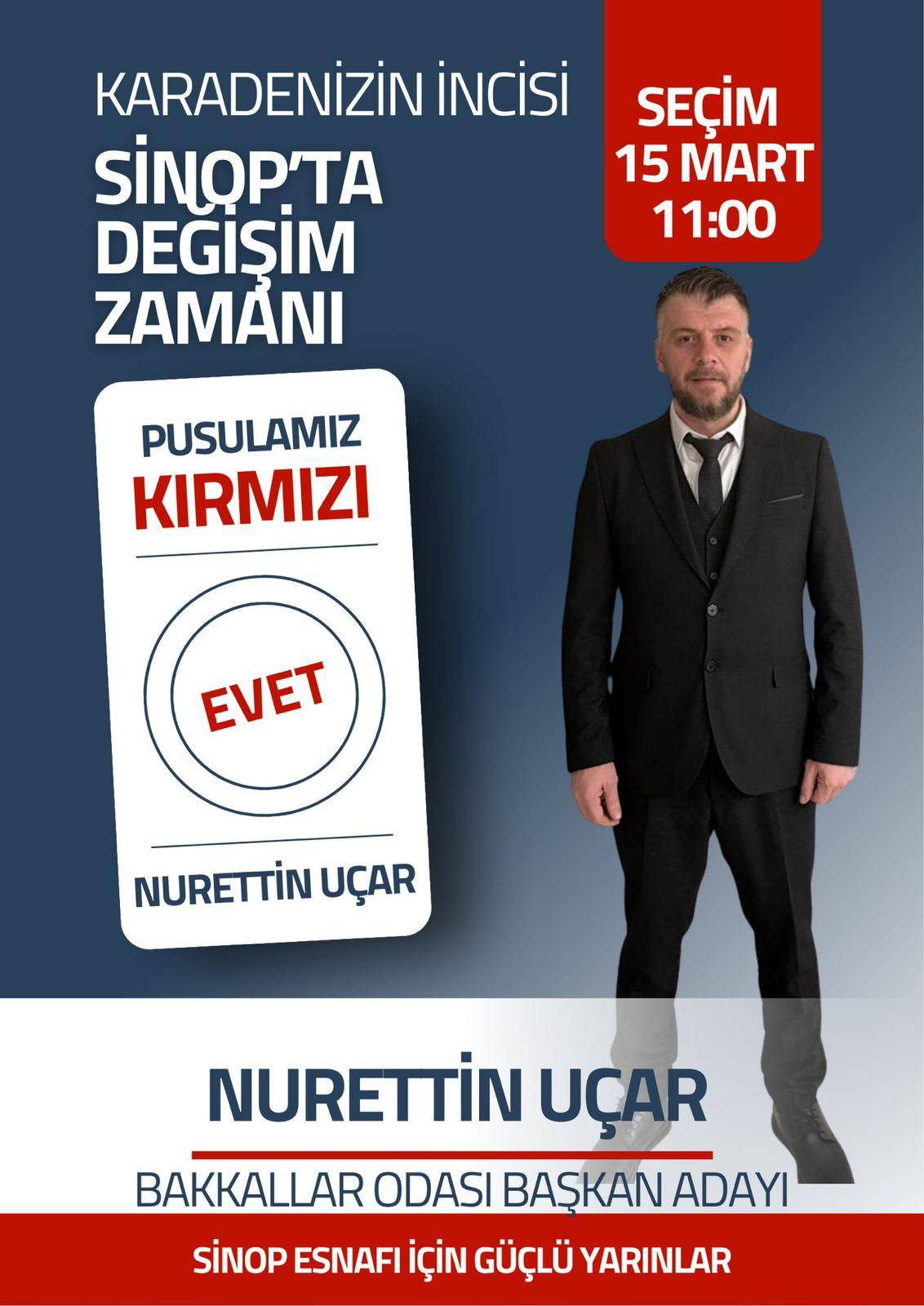 Sinop Bakkallar Odası Seçiminde Nurettin Uçar’dan değişim vurgusu